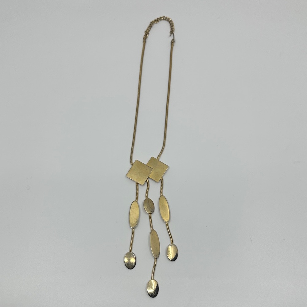 Fabulous Vtg Goldtone Necklace with Geometric Design
